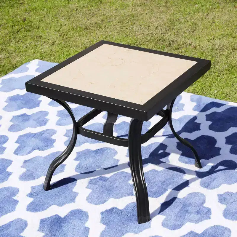 3pc Bistro Steel Patio Dining Set with Arm Chairs - Gray - Lokatse: Outdoor Conversation Set, Removable Cushions