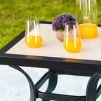 3pc Bistro Steel Patio Dining Set with Arm Chairs - Gray - Lokatse: Outdoor Conversation Set, Removable Cushions