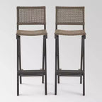 Polaris 2pk Acacia Wood Folding Barstools Dark Gray - Christopher Knight Home