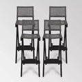 Polaris 4pk Acacia Wood Folding Barstools Dark Gray - Christopher Knight Home: Weather-Resistant Patio Seating