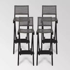 Polaris 4pk Acacia Wood Folding Barstools Dark Gray - Christopher Knight Home: Weather-Resistant Patio Seating