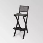Polaris 4pk Acacia Wood Folding Barstools Dark Gray - Christopher Knight Home: Weather-Resistant Patio Seating