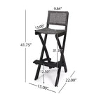 Polaris 4pk Acacia Wood Folding Barstools Dark Gray - Christopher Knight Home: Weather-Resistant Patio Seating