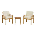 Alaterre Furniture 3pc Okemo Outdoor Patio Acacia Wood Bistro Set