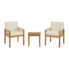 Alaterre Furniture 3pc Okemo Outdoor Patio Acacia Wood Bistro Set