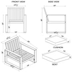 Alaterre Furniture 3pc Okemo Outdoor Patio Acacia Wood Bistro Set