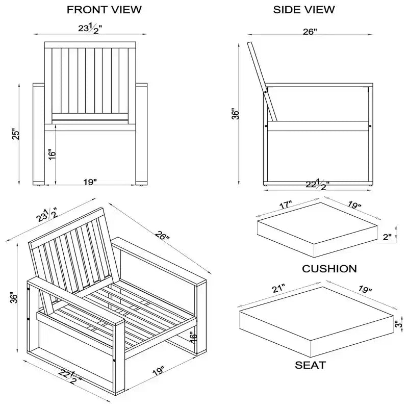 Alaterre Furniture 3pc Okemo Outdoor Patio Acacia Wood Bistro Set