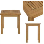 Alaterre Furniture 3pc Okemo Outdoor Patio Acacia Wood Bistro Set
