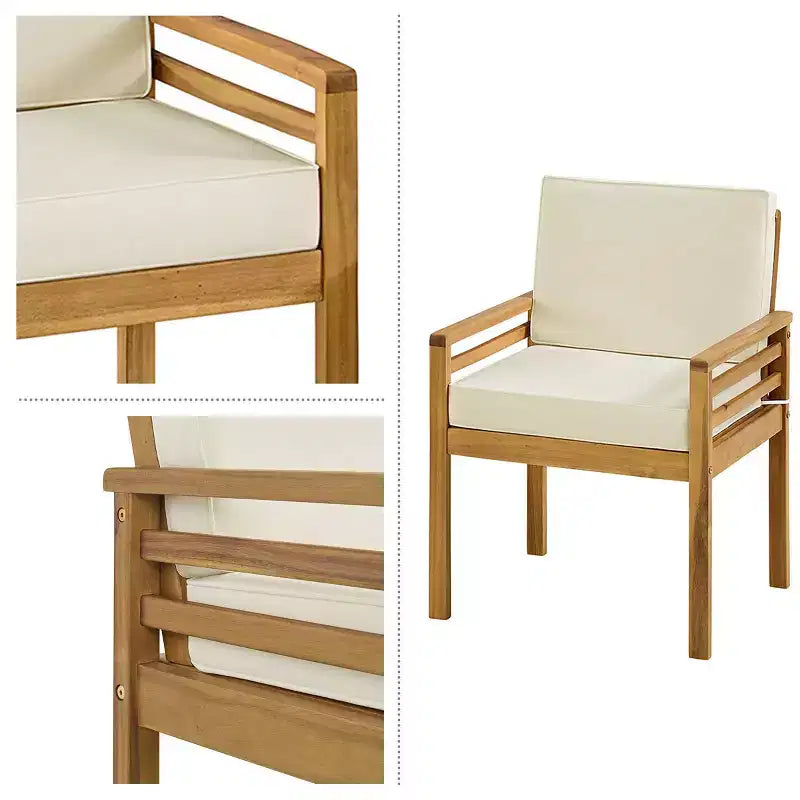 Alaterre Furniture 3pc Okemo Outdoor Patio Acacia Wood Bistro Set