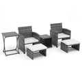 Sunsitt 6pc Outdoor Patio Conversation Set with Ottoman White