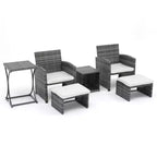 Sunsitt 6pc Outdoor Patio Conversation Set with Ottoman White