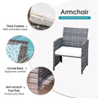 Sunsitt 6pc Outdoor Patio Conversation Set with Ottoman White