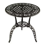 3pc Grape Vineyard Aluminum Patio Bistro Set - Black- Oakland Living: Weather-Resistant Outdoor Furniture