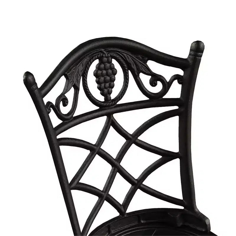 3pc Grape Vineyard Aluminum Patio Bistro Set - Black- Oakland Living: Weather-Resistant Outdoor Furniture