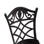 3pc Grape Vineyard Aluminum Patio Bistro Set - Black- Oakland Living: Weather-Resistant Outdoor Furniture