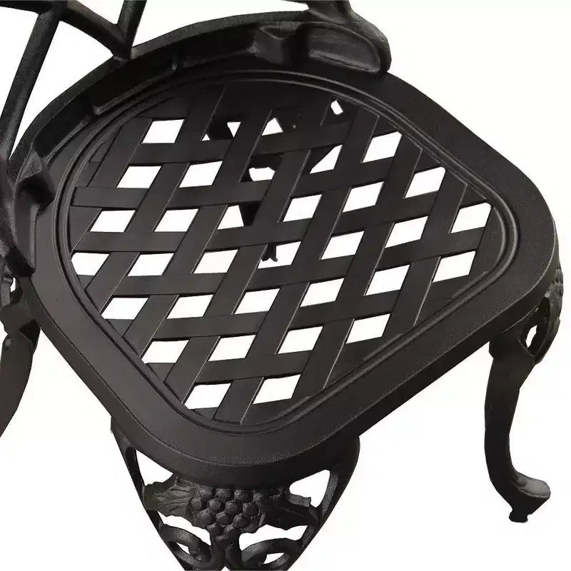 3pc Grape Vineyard Aluminum Patio Bistro Set - Black- Oakland Living: Weather-Resistant Outdoor Furniture