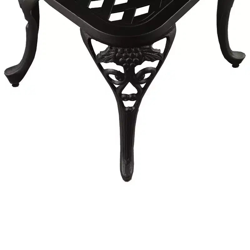 3pc Grape Vineyard Aluminum Patio Bistro Set - Black- Oakland Living: Weather-Resistant Outdoor Furniture