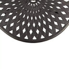 3pc Contemporary Modern Mesh Lattice Aluminum Patio Bistro Set - Black- Oakland Living: Weather-Resistant 2-Person Outdoor Dining Set