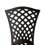 3pc Contemporary Modern Mesh Lattice Aluminum Patio Bistro Set - Black- Oakland Living: Weather-Resistant 2-Person Outdoor Dining Set
