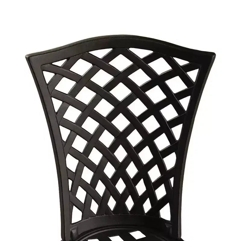 3pc Contemporary Modern Mesh Lattice Aluminum Patio Bistro Set - Black- Oakland Living: Weather-Resistant 2-Person Outdoor Dining Set