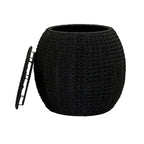Household Essentials Handwoven Barrel Wicker Storage Basket Side Table - 17.0L x 17.0W x 19.0H