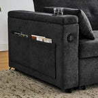 54 Pull-Out Sleeper Sofa Bed Double Seat Recliner Sofa Bed