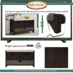 Wood Storage Bench with 2 Woven Baskets by Harper&Bright Designs