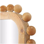 45"x24" Wood Wall Mirror with Beaded Frame Brown - Olivia & May: Decorative Rectangular Wall-Mount