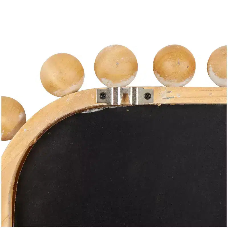 45"x24" Wood Wall Mirror with Beaded Frame Brown - Olivia & May: Decorative Rectangular Wall-Mount