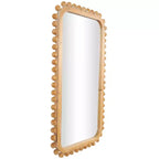 45"x24" Wood Wall Mirror with Beaded Frame Brown - Olivia & May: Decorative Rectangular Wall-Mount