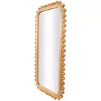 45"x24" Wood Wall Mirror with Beaded Frame Brown - Olivia & May: Decorative Rectangular Wall-Mount