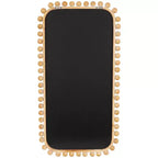 45"x24" Wood Wall Mirror with Beaded Frame Brown - Olivia & May: Decorative Rectangular Wall-Mount