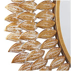 32"x32" Metal Leaf Radial Wall Mirror Gold - Olivia & May: Iron Frame, No Assembly Required