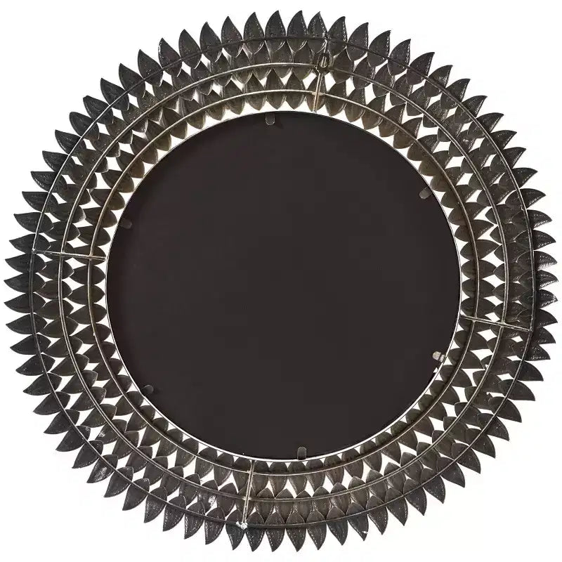 32"x32" Metal Leaf Radial Wall Mirror Gold - Olivia & May: Iron Frame, No Assembly Required