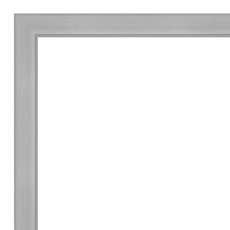 17" x 51" Vista Brushed Framed On the Door Mirror Nickel - Amanti Art: Polystyrene Frame, No Assembly Required