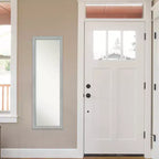 17" x 51" Vista Brushed Framed On the Door Mirror Nickel - Amanti Art: Polystyrene Frame, No Assembly Required