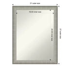 21" x 27" Brushed Pewter Wall Mirror for Bathroom Vanity - Amanti Art: Modern Rectangle, Polystyrene Frame