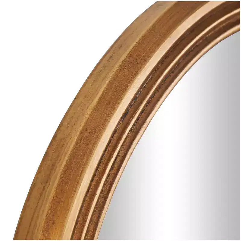 47"x20" Wooden Wavy Shaped Wall Mirror with Ribbed Frame Gold - Olivia & May