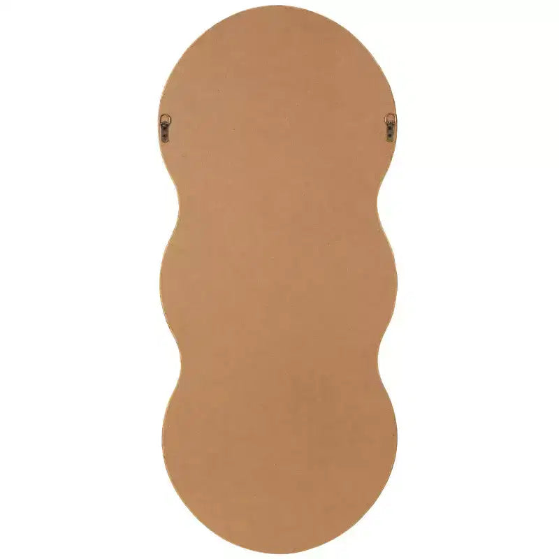 47"x20" Wooden Wavy Shaped Wall Mirror with Ribbed Frame Gold - Olivia & May