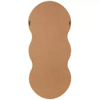 47"x20" Wooden Wavy Shaped Wall Mirror with Ribbed Frame Gold - Olivia & May
