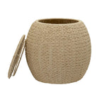 Household Essentials Handwoven Barrel Wicker Storage Basket Side Table - 17.0L x 17.0W x 19.0H