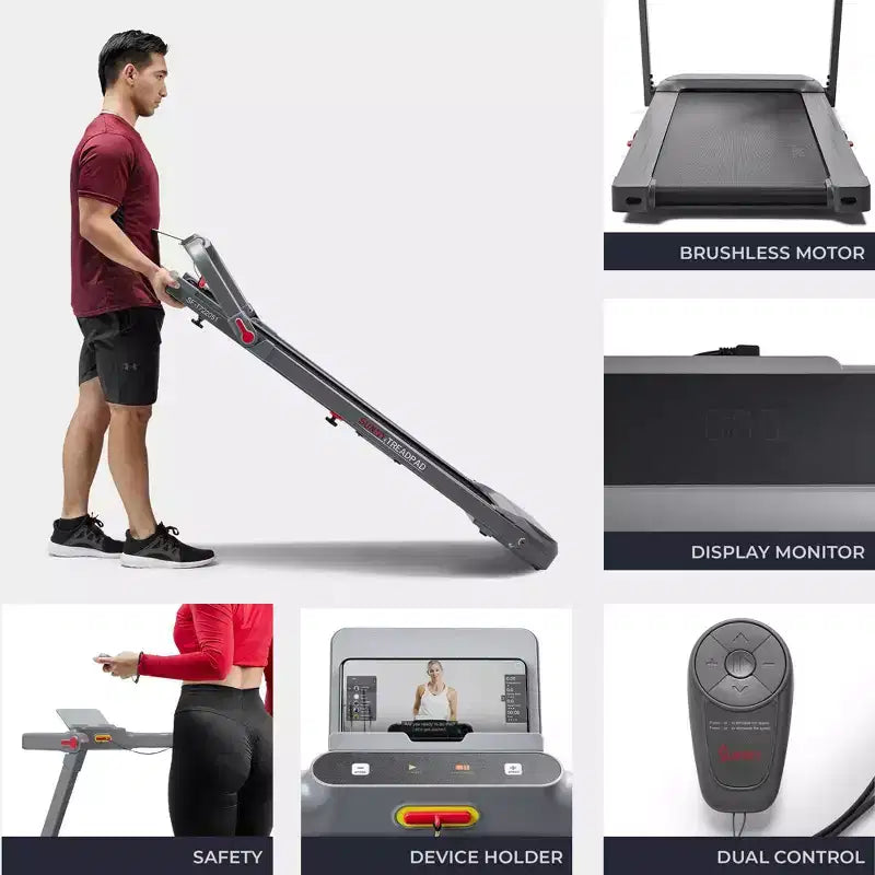Sunny Health & Fitness Helius Lite Smart Brushless Motor Treadpad Treadmill