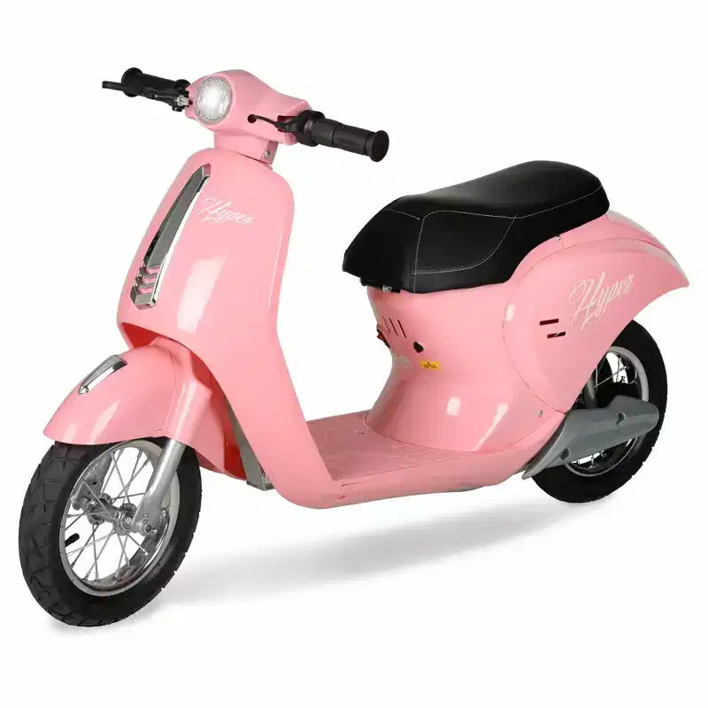 Hyper Blush Retro Scooter 24 Volt Battery Powered Electric Scooter with Easy Twist Throttle: Steel & Plastic, 15 mph, 170 lb Capacity