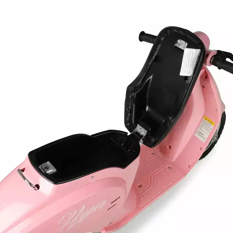 Hyper Blush Retro Scooter 24 Volt Battery Powered Electric Scooter with Easy Twist Throttle: Steel & Plastic, 15 mph, 170 lb Capacity