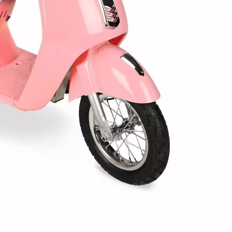 Hyper Blush Retro Scooter 24 Volt Battery Powered Electric Scooter with Easy Twist Throttle: Steel & Plastic, 15 mph, 170 lb Capacity