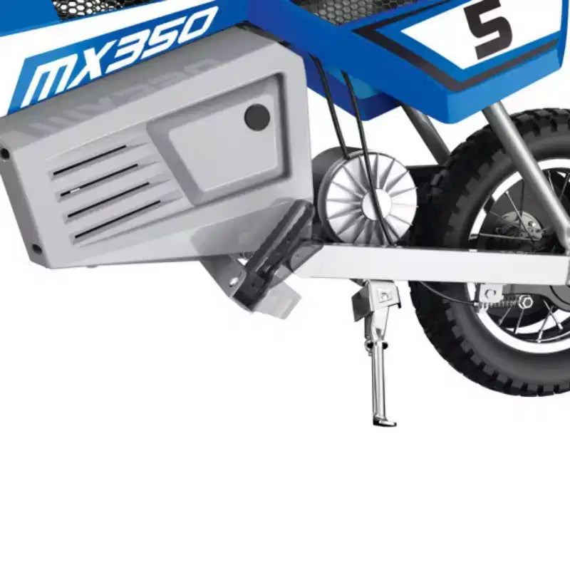 Razor 24V MX350 Dirt Rocket Electric Powered Ride-On Bike - Blue: 250W Motor, 14 MPH