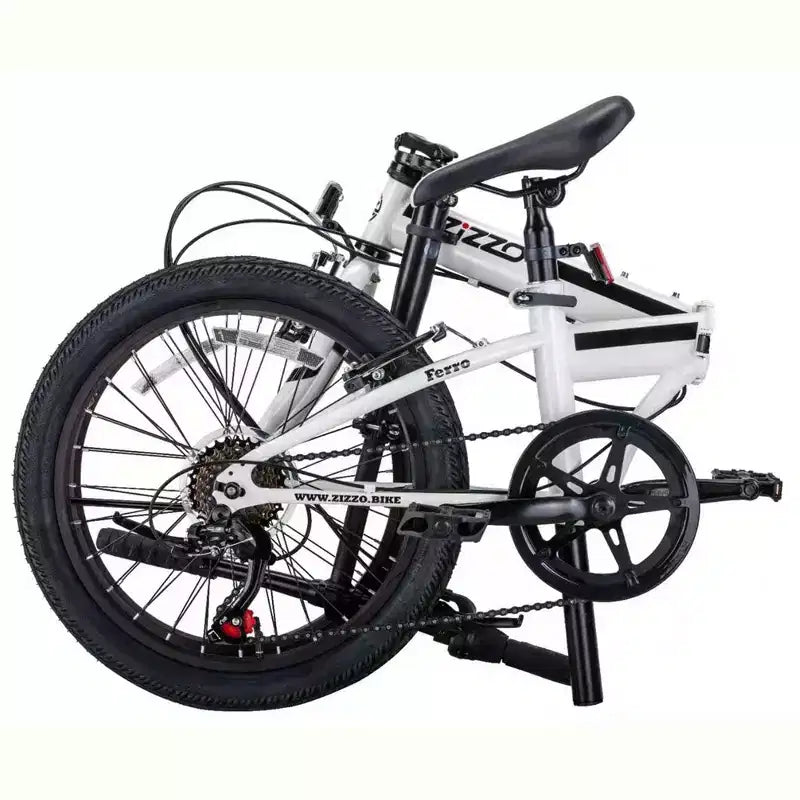 ZiZZO Ferro 7-Speed Steel 20" Folding Bike - White