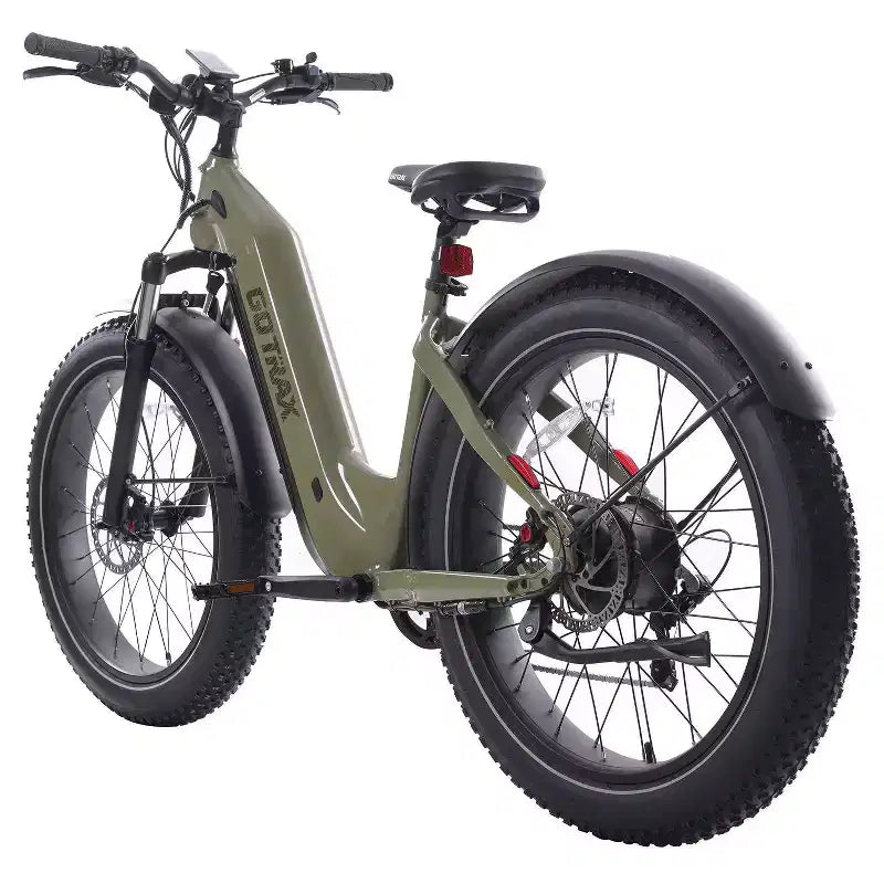 GOTRAX Adult Fat Tire 26" Step Through Electric Hybrid Bike - Green