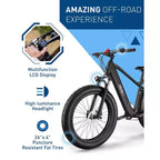 Hiboy Adult P6 26" Step-Over Electric Mountain Bike - Black