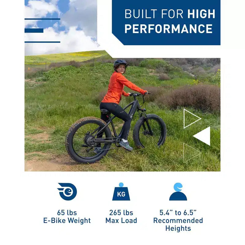 Hiboy Adult P6 26" Step-Over Electric Mountain Bike - Black